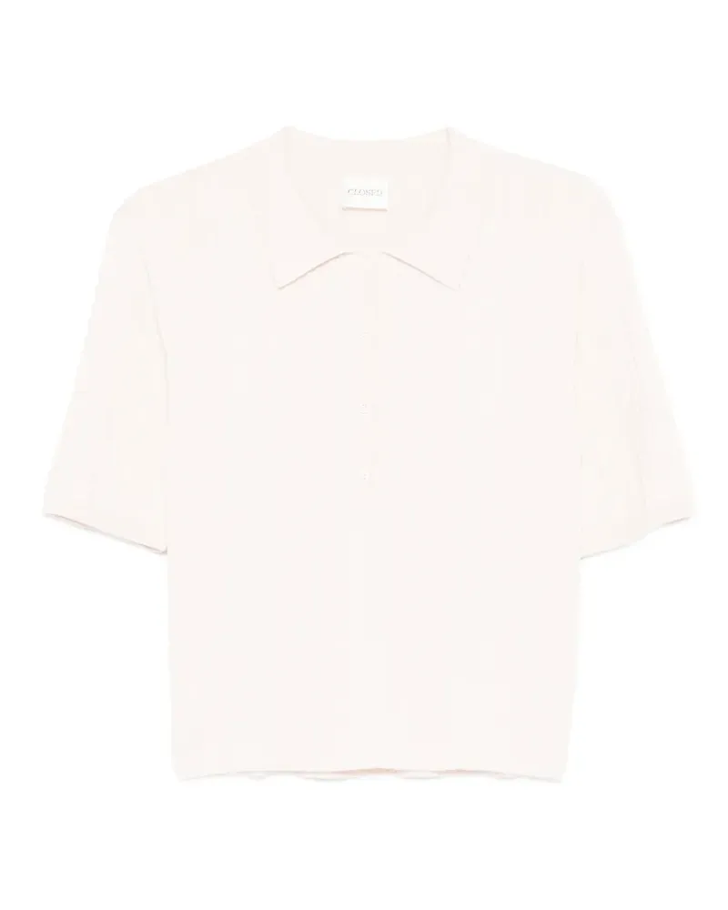 Closed ribbed buttoned polo top - Rosa Rosa