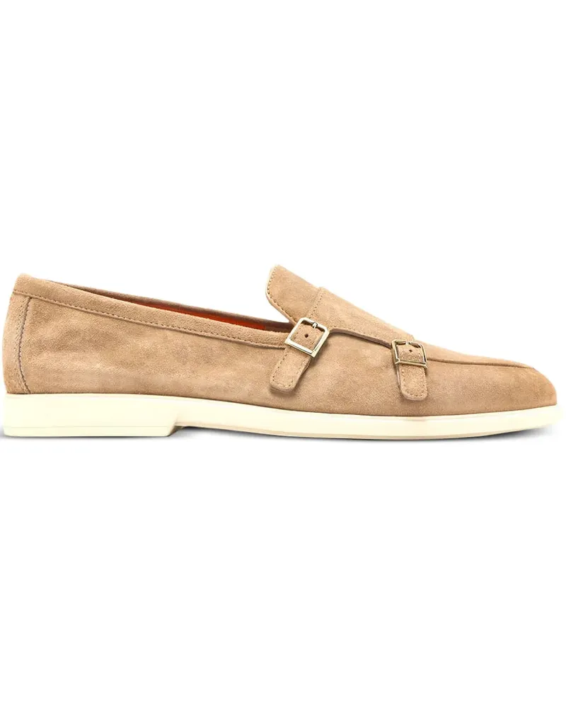Santoni Monk-Schuhe aus Wildleder - Nude Nude