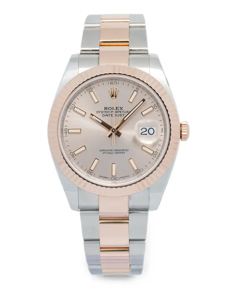 Rolex Datejust Armbanduhr mit geriffelter Lünette 41mm - Nude Nude