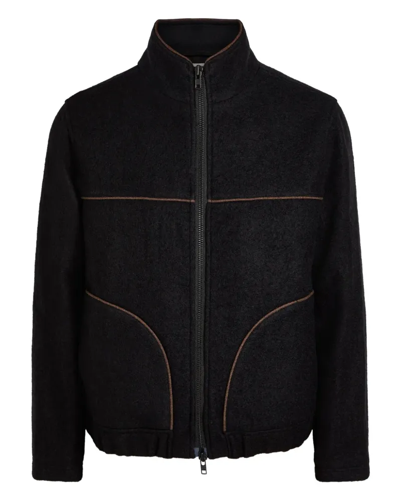 Oliver Spencer Paspelierte Jacke mit Reißverschluss - Schwarz Schwarz
