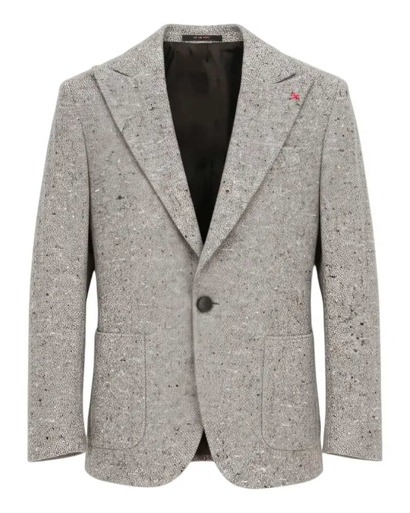 Isaia mélange-effect single-breasted blazer - Grau Grau