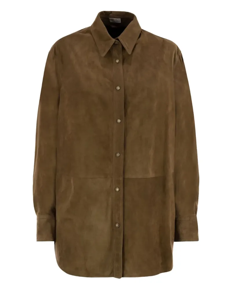 Brunello Cucinelli Jacke aus Wildleder mit Knöpfen - Braun Braun