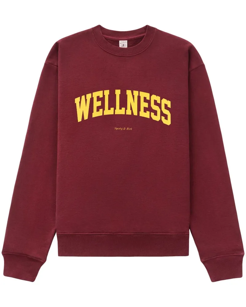 SPORTY & RICH Sweatshirt mit "Wellness"-Print Rot