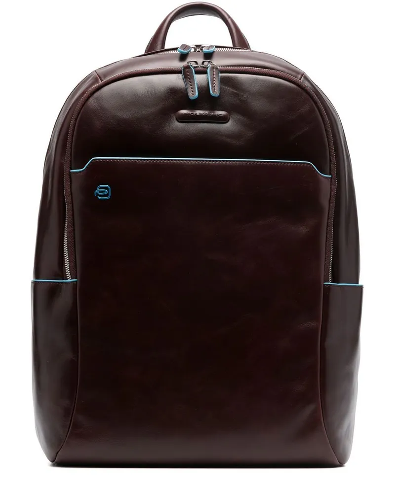 Piquadro Rucksack mit Logo-Patch - Braun Braun