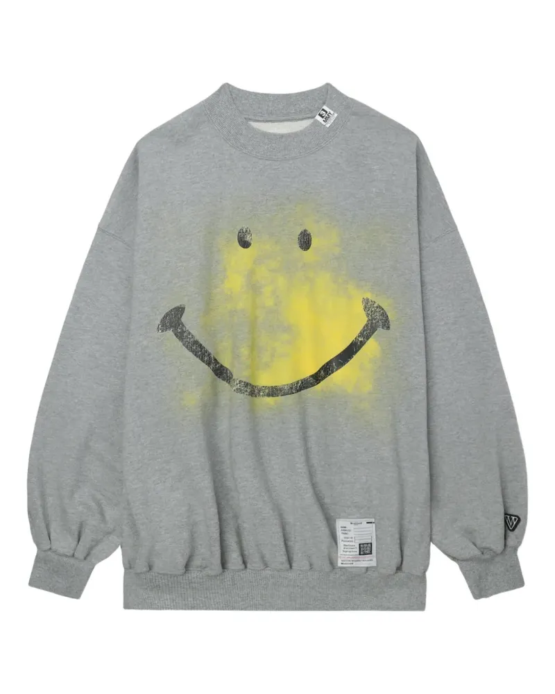 MIHARAYASUHIRO Sweatshirt mit Smiley-Print - Grau Grau