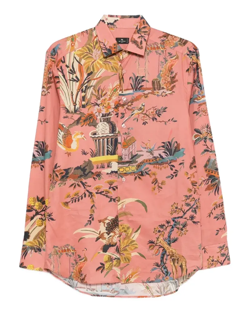 Etro Hemd mit Landschafts-Print - Rosa Rosa