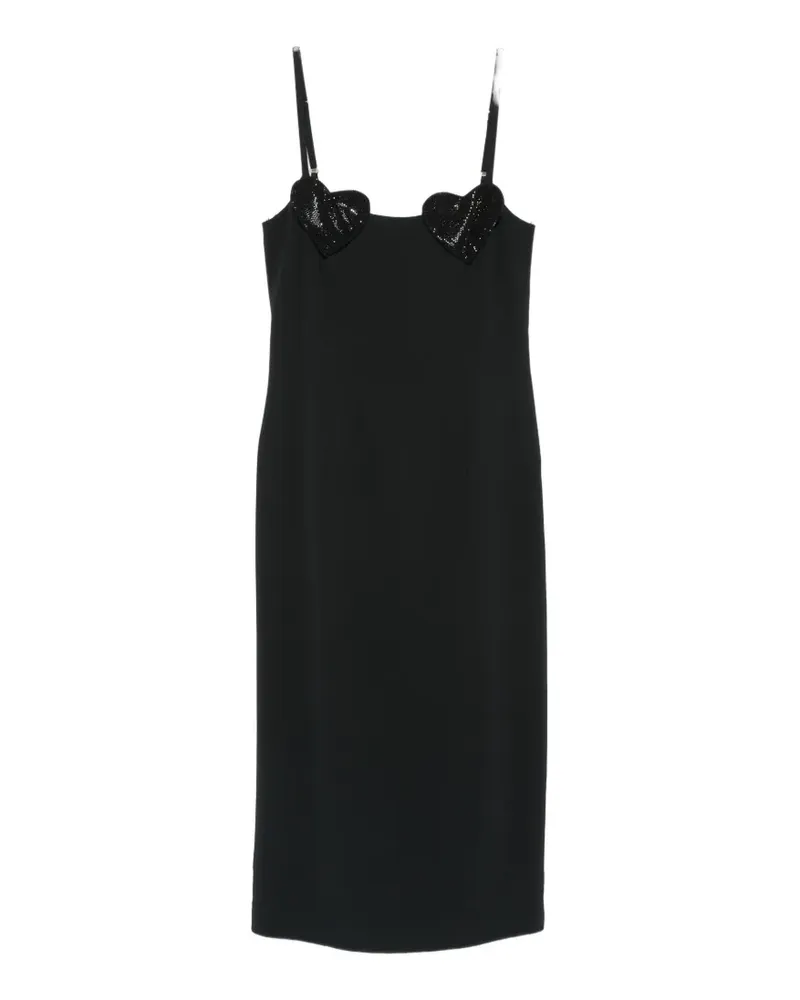 Blumarine heart-motif embellished midi dress - Schwarz Schwarz