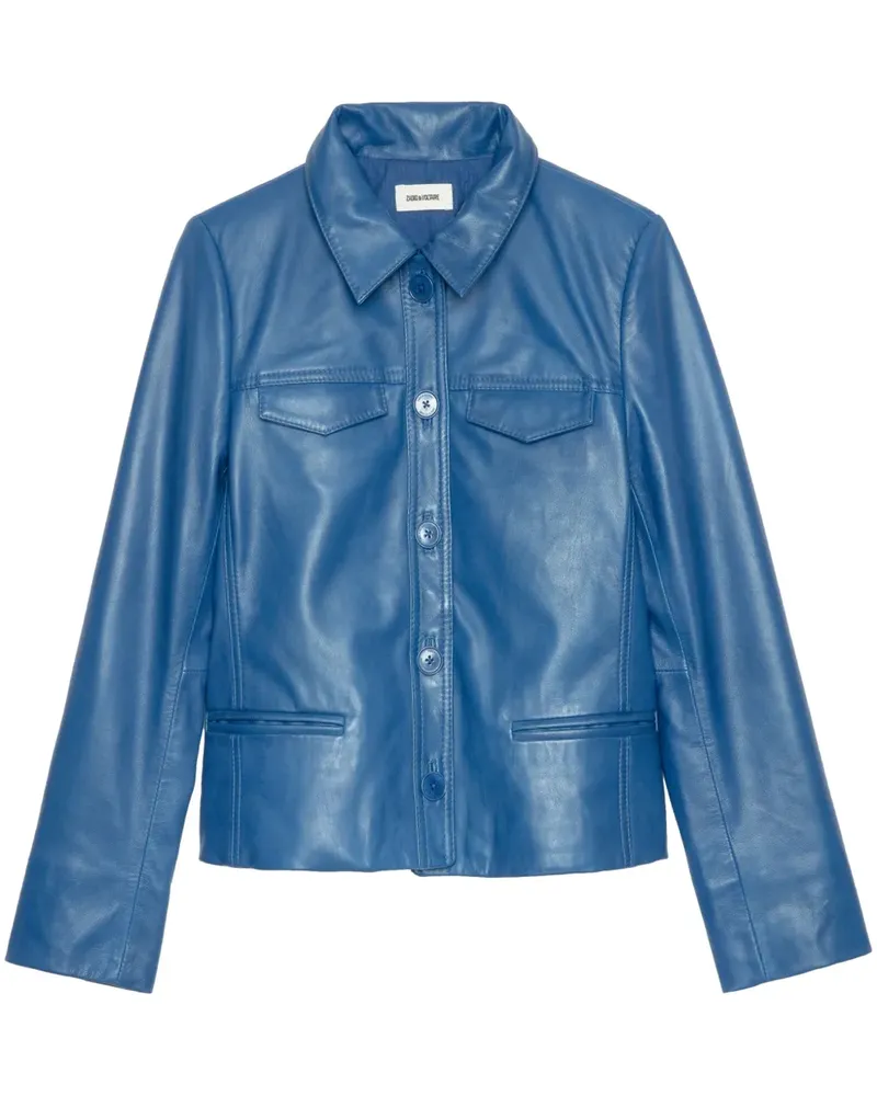 Zadig & Voltaire Klassische Lederjacke - Blau Blau