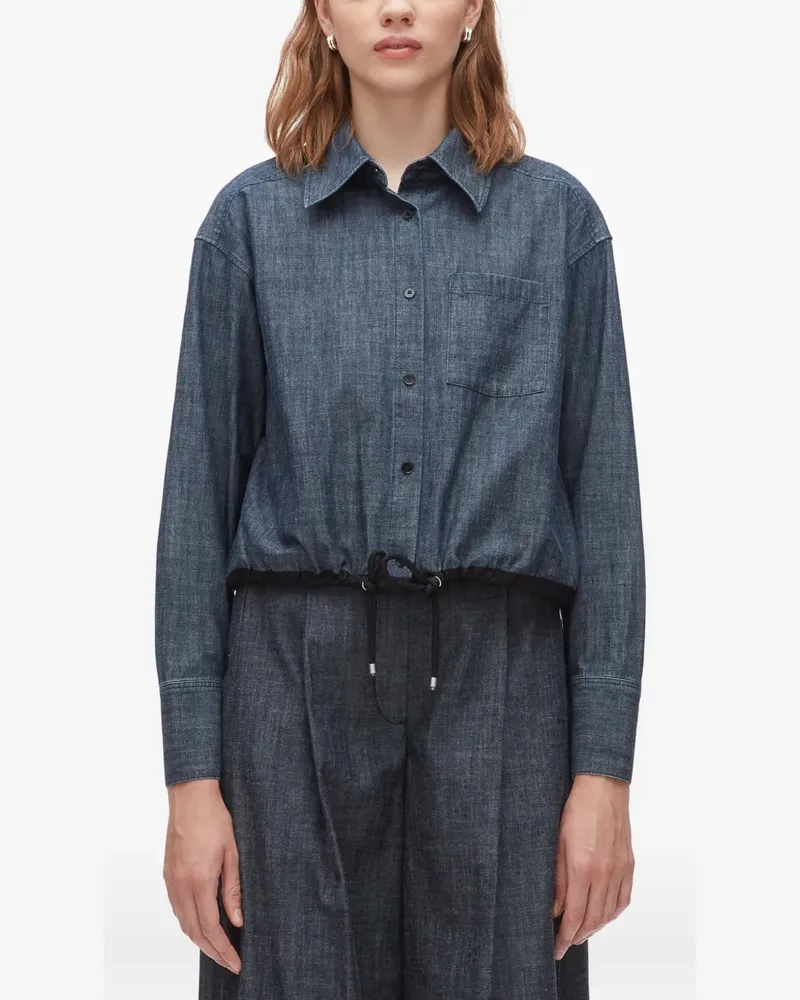3.1 phillip lim drawstring long-sleeve shirt - Blau Blau
