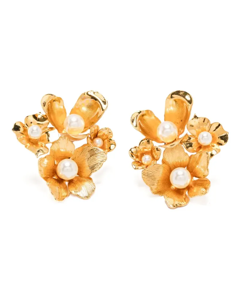 Jennifer Behr flower earrings - Gold Gold