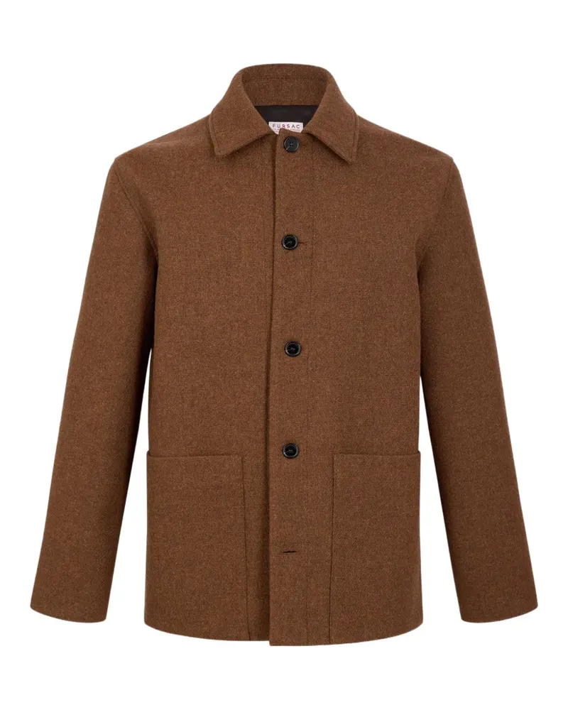 FURSAC classic-collar patch-pocket coat - Braun Braun