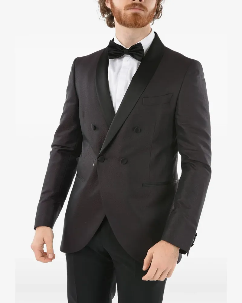 Corneliani double-breasted shawl-collar blazer - Schwarz Schwarz