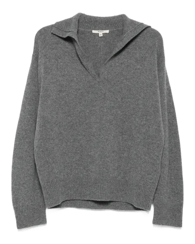 BARENA Pullover mit Spreizkragen - Grau Grau