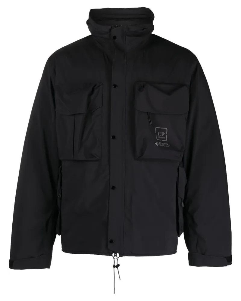 C.P. Company Windbreaker mit Logo-Print - Schwarz Schwarz