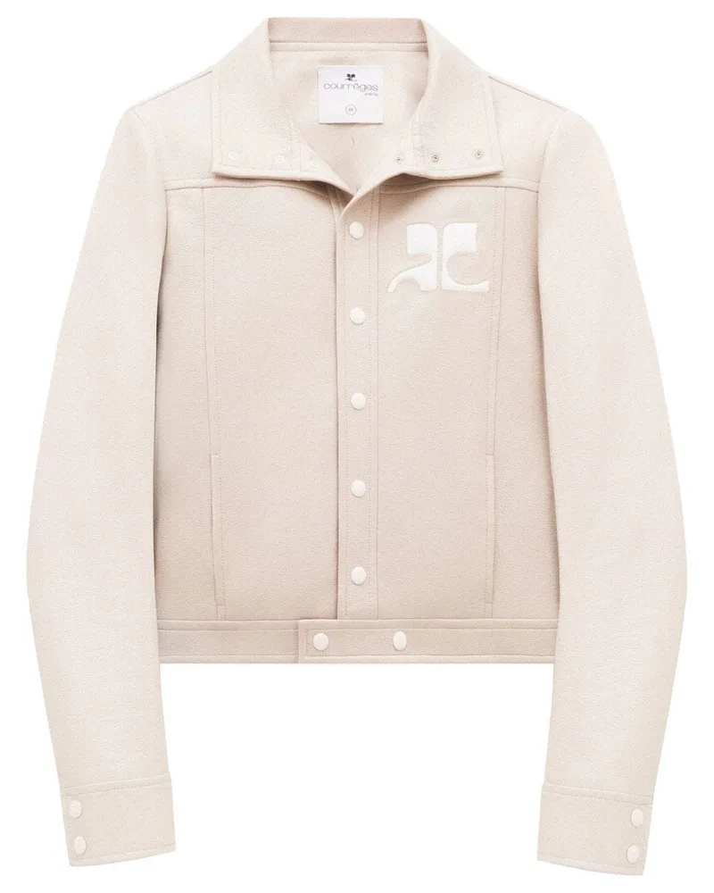 Courrèges Hemdjacke mit Logo-Patch - Rosa Rosa
