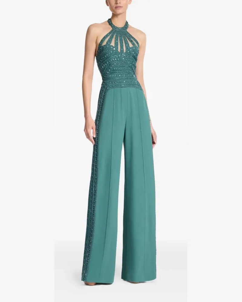 Elie Saab Jumpsuit mit Perlen - Blau Blau