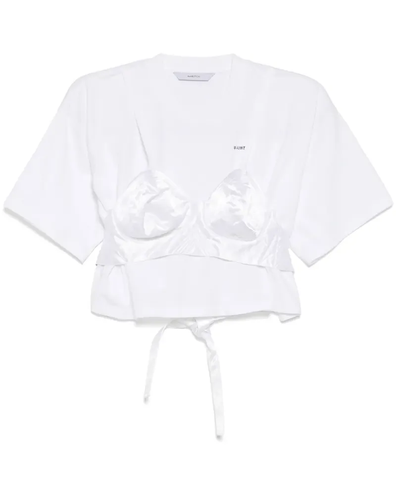 pushBUTTON Cropped Oberteil - Weiß Weiß