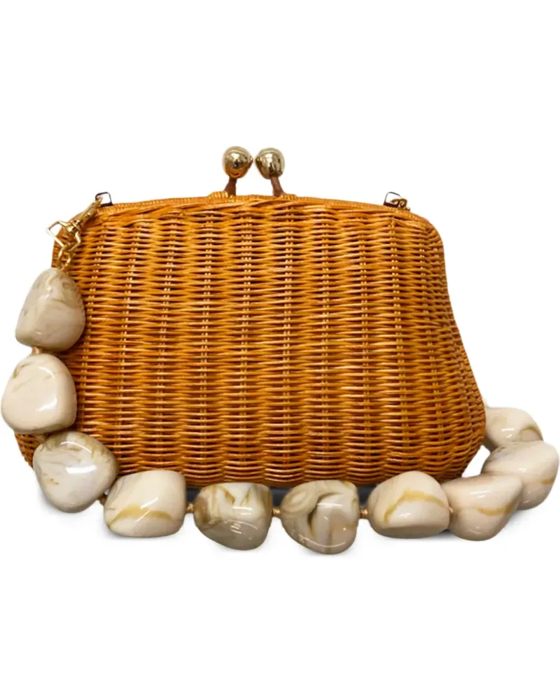 Serpui Clutch aus Korbgeflecht - Braun Braun