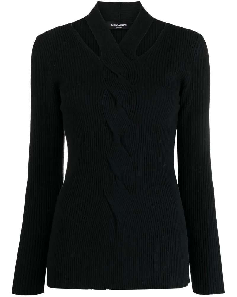 Fabiana Filippi Pullover mit Cut-Outs - Schwarz Schwarz
