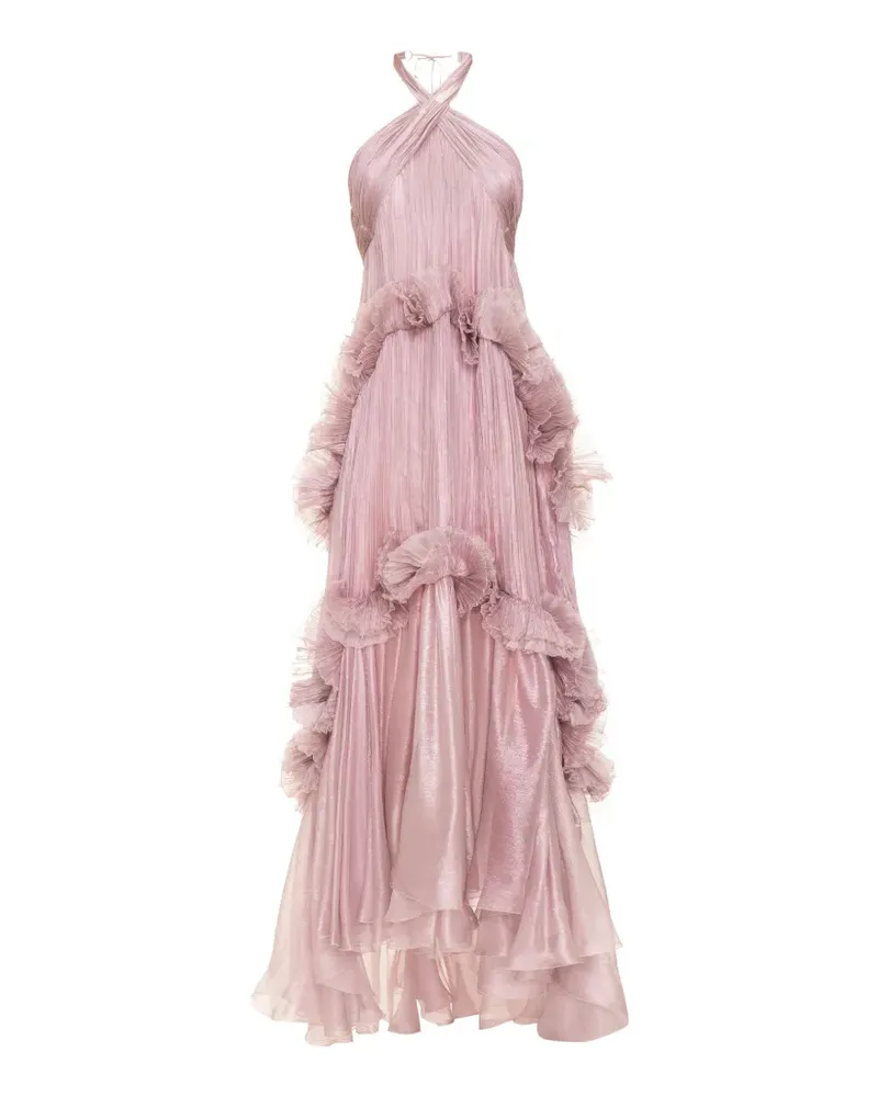 Maria Lucia Hohan Zadie Maxikleid mit Rüschen - Rosa Rosa