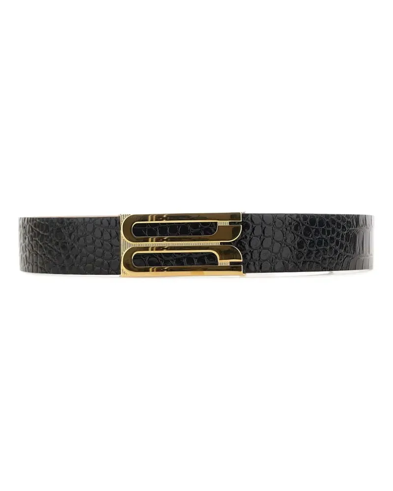 Victoria Beckham animal-print logo-buckle belt - Schwarz Schwarz