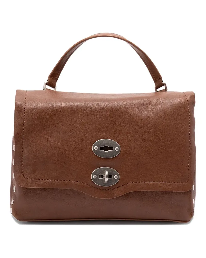 Zanellato Kleine Postina Schultertasche mit Nieten - Braun Braun