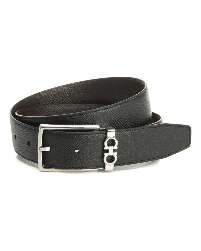 Ferragamo Wendbarer Gancini Gürtel - Schwarz Schwarz