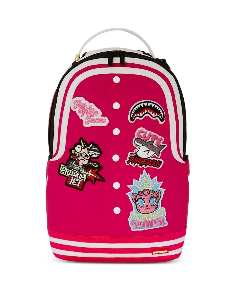 Sprayground Varsity DLX Rucksack mit Applikation - Rosa Rosa