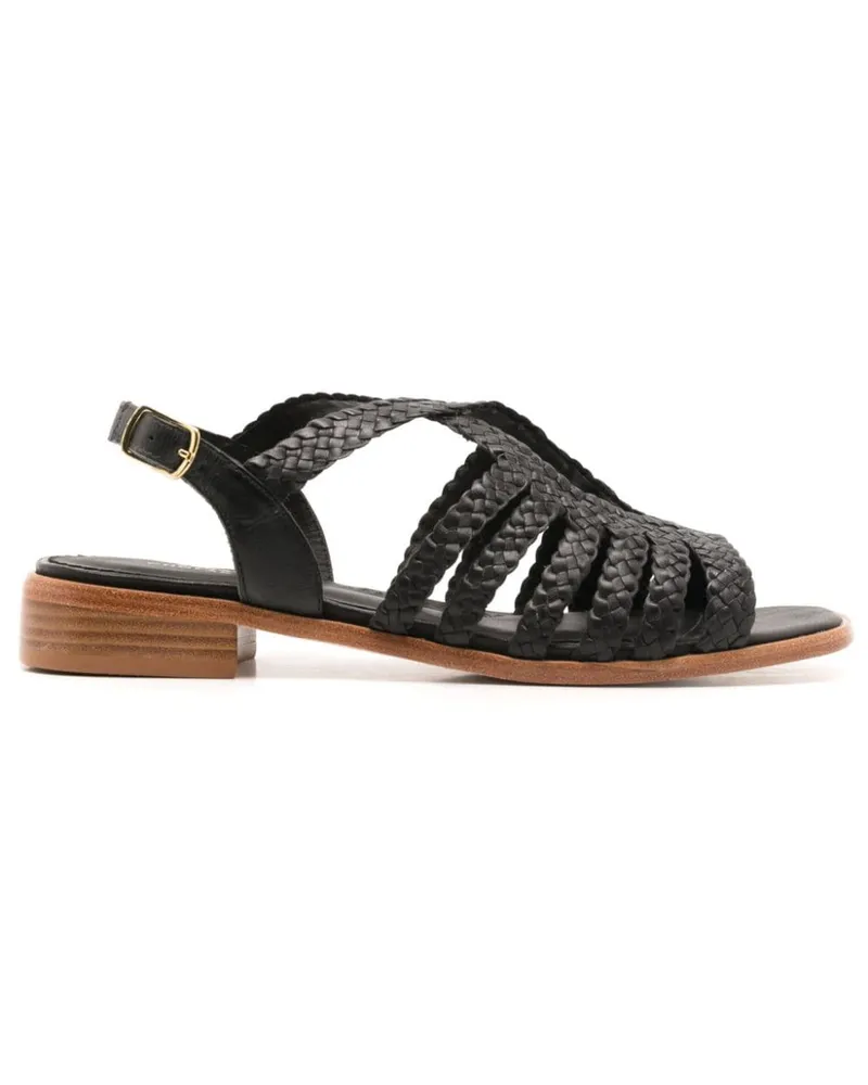 Sarah Chofakian Le Marais Sandalen mit geflochtenem Riemen - Schwarz Schwarz