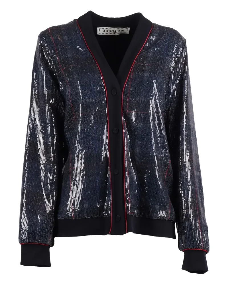 SHIRTAPORTER Cardigan mit Schottenkaro - Blau Blau