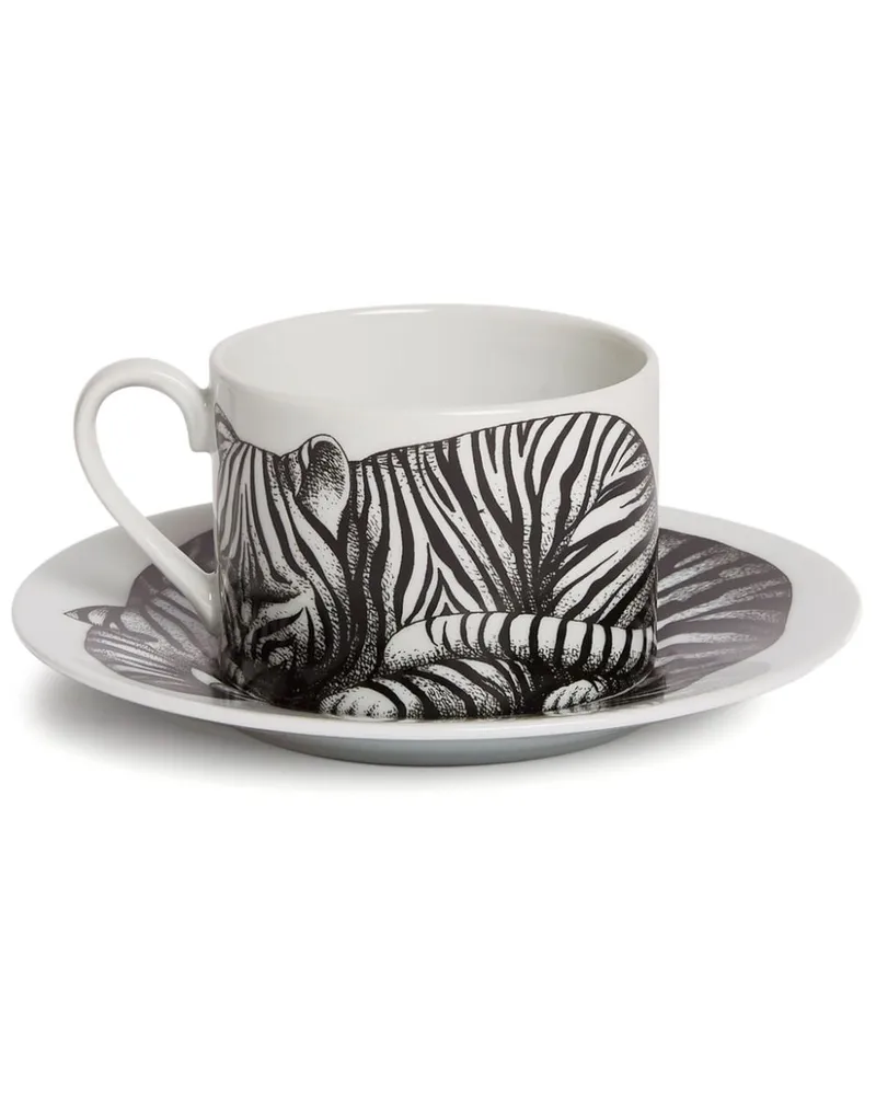 Fornasetti High Fidelity Tigrato Teetasse Schwarz