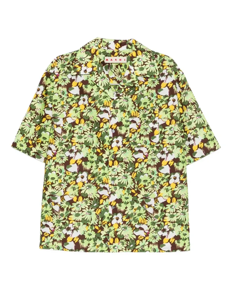Marni Hemd mit Blumenprint - Grün Grün