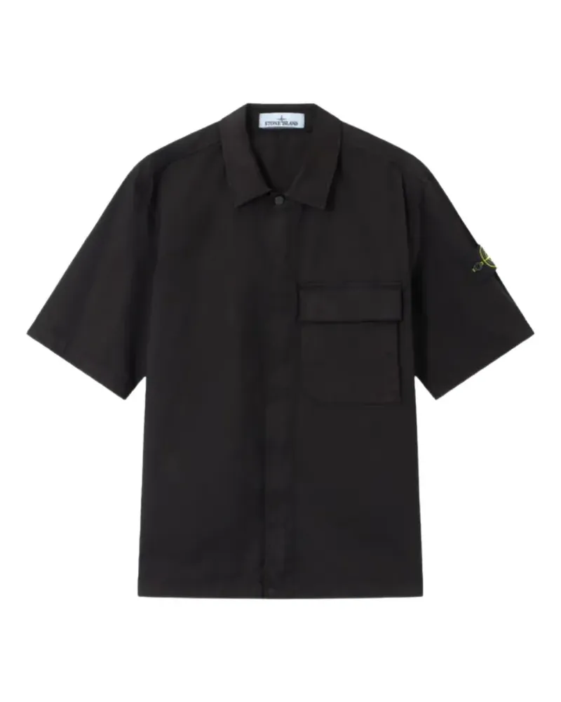 Stone Island logo-patch short-sleeve shirt - Schwarz Schwarz