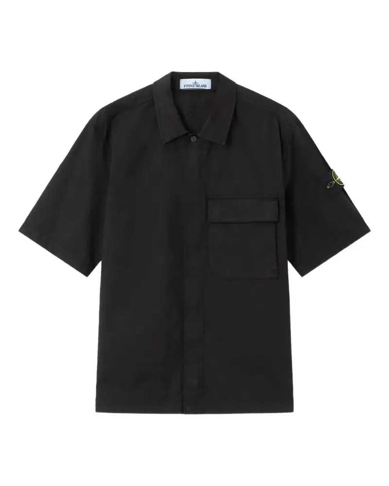 Stone Island Hemd mit Logo-Patch - Schwarz Schwarz