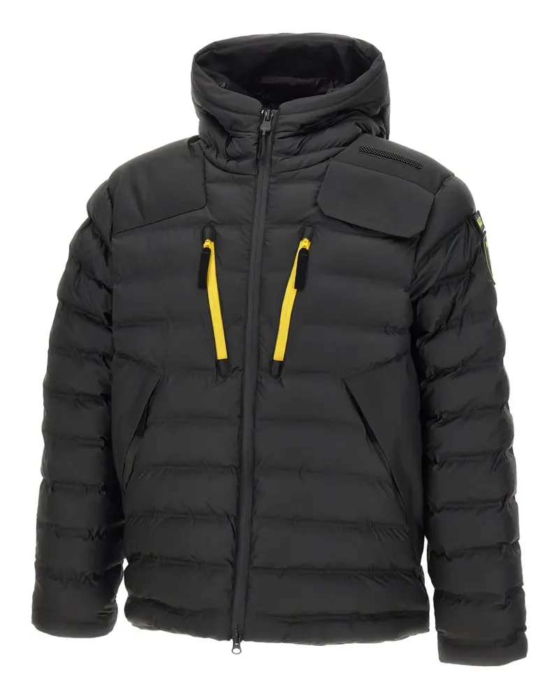 Blauer x Pirelli Capsule hooded zip puffer jacket - Schwarz Schwarz