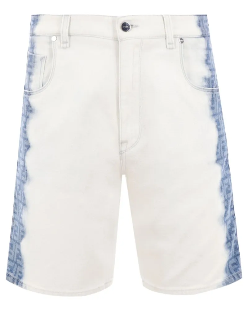 Fendi Jeans-Shorts mit Bleach-Effekt Weiß