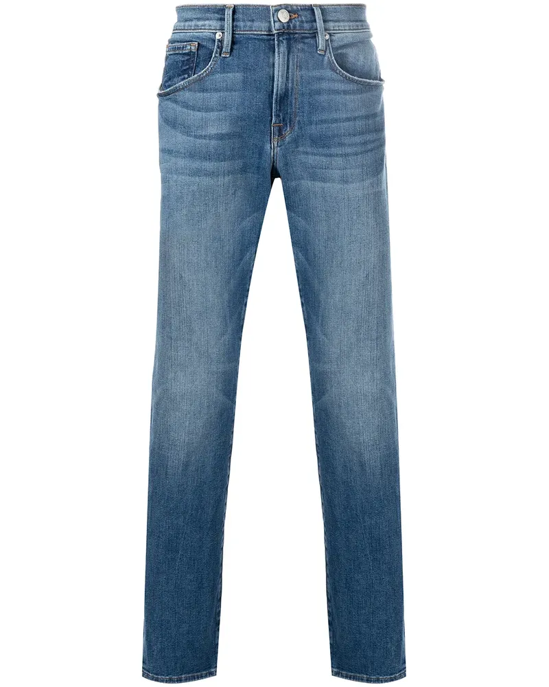 Frame Denim Halbhohe Straight-Leg-Jeans - Blau Blau