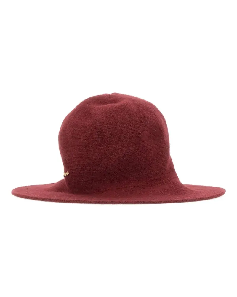 Borsalino Hut mit runder Krone und breiter Krempe - Rot Rot