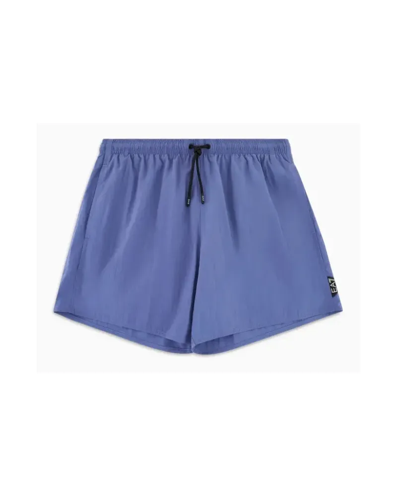 EA7 logo-patch drawstring swim shorts - Blau Blau
