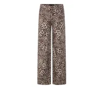 Jeans mit Animal-Print - Nude