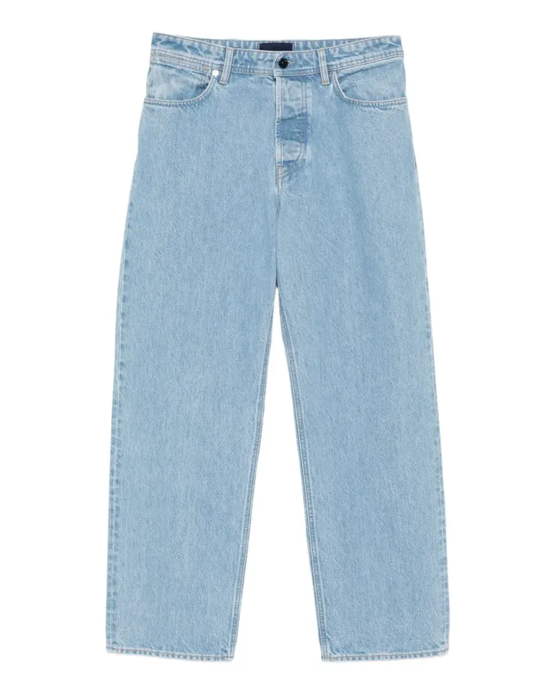 Stone Island logo-patch straight-leg jeans - Blau Blau