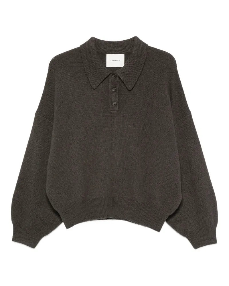 Lisa Yang Etta Pullover mit Poloshirtkragen - Braun Braun