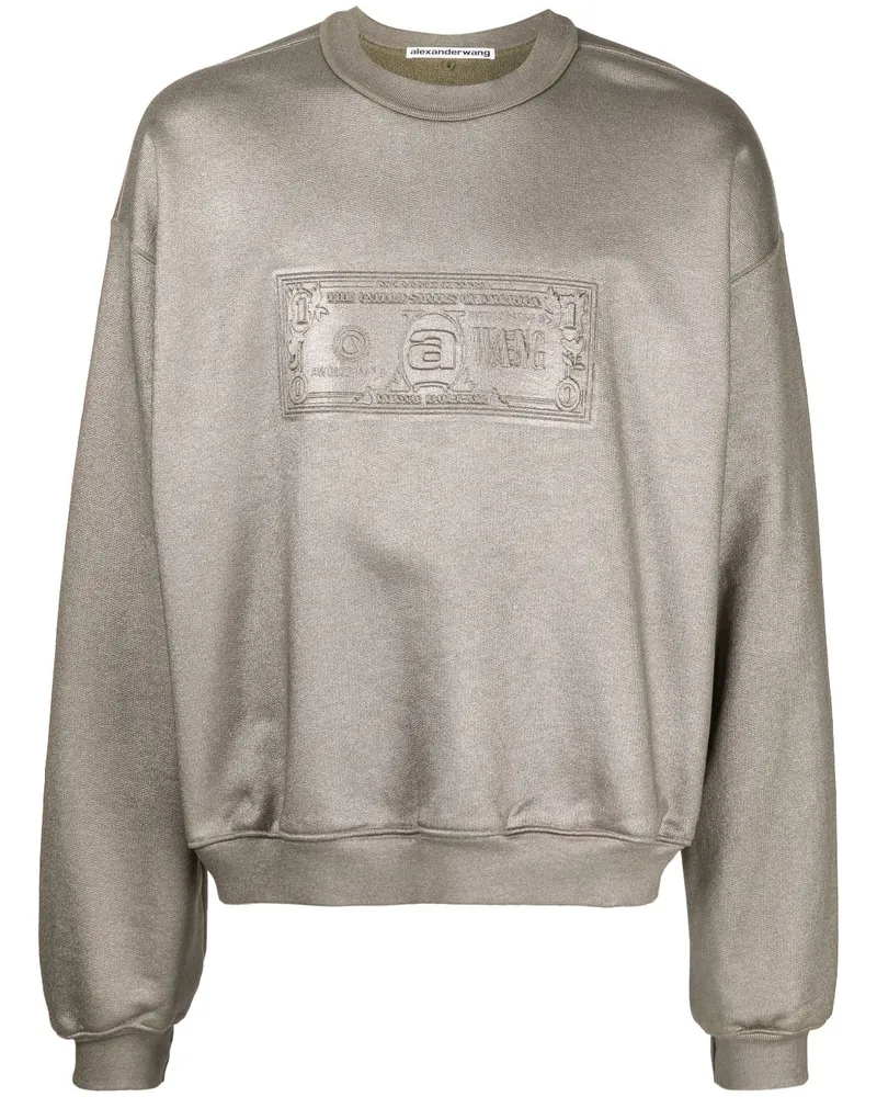 Alexander Wang Sweatshirt im Metallic-Look - Grau Grau