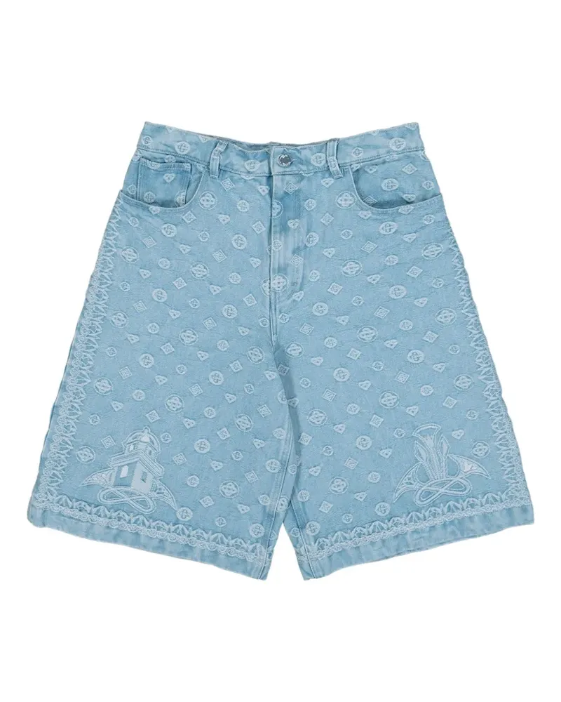 Casablanca Paris carpet jacquard baggy shorts - Blau Blau