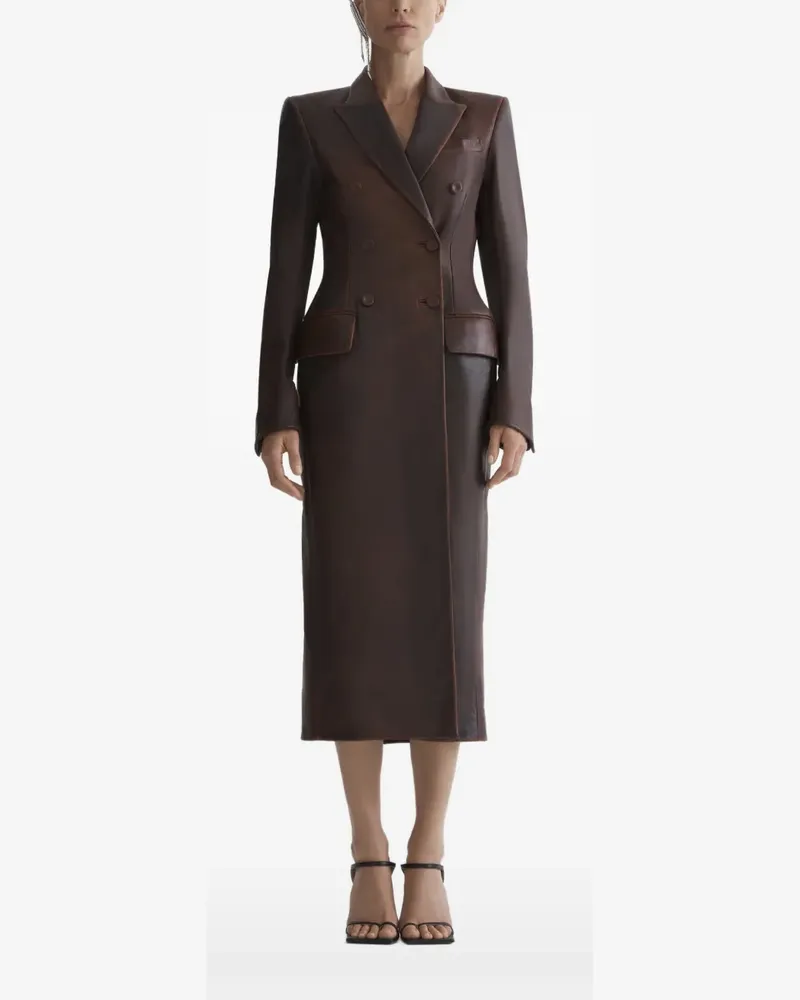 Thierry Mugler Doppelreihiger Mantel - Braun Braun