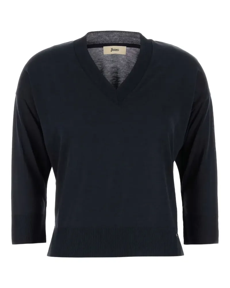 Herno Pullover aus Baumwollgemisch - Blau Blau