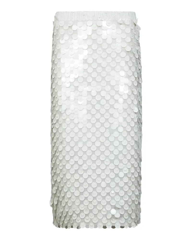 P.A.R.O.S.H. P.A.R.O H. Midirock mit Pailletten - Weiß Weiß