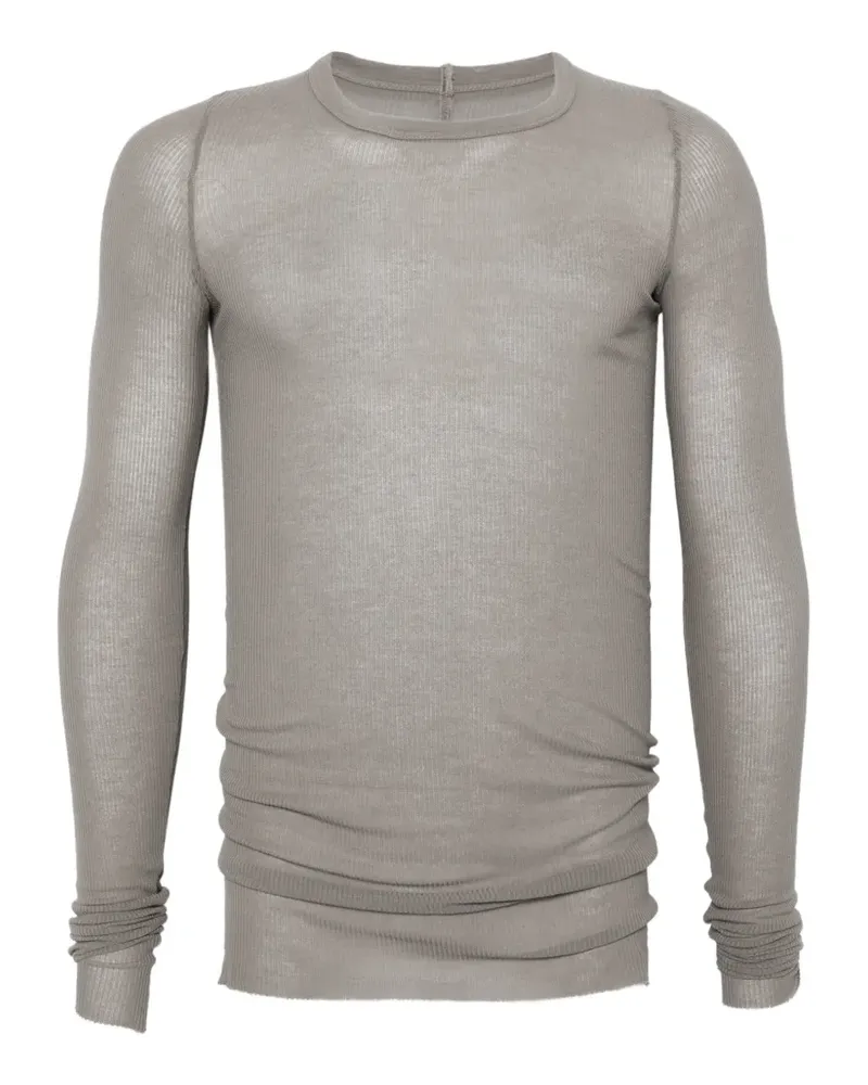 Rick Owens Langarmshirt mit gerippter Struktur - Grau Grau
