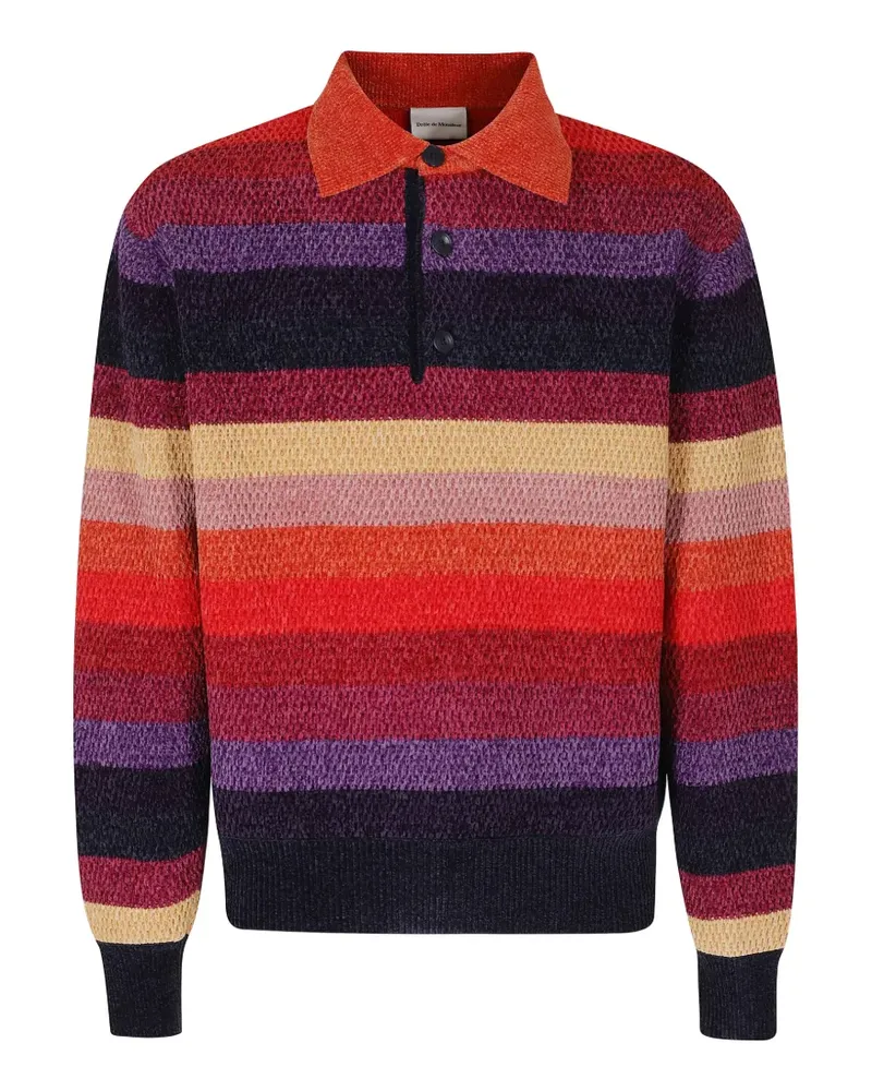 Drôle de Monsieur Gestreifter Strickpullover - Rot Rot