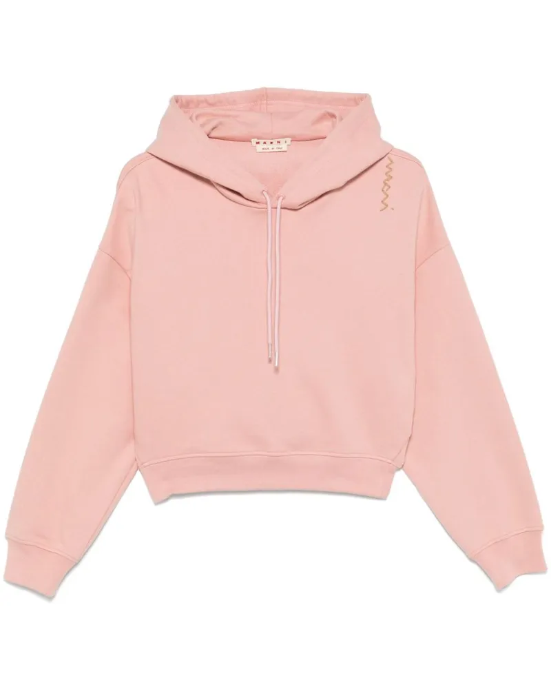 Marni Hoodie mit Logo-Stickerei - Rosa Rosa
